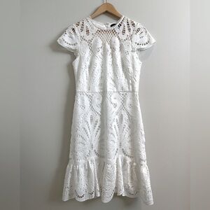 White House Black Market White Cap Sleeve Lace Dress